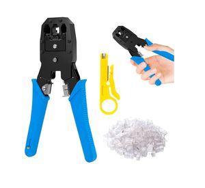 Kit Crimpeadora Red Rj45 Rj11 Rj12 Pelacables 50 Conectores