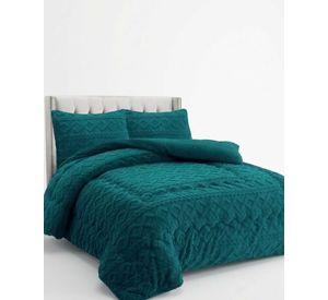 Juego de Cubrecama Sherpa con Relieve Trenzado  2 Plazas A01