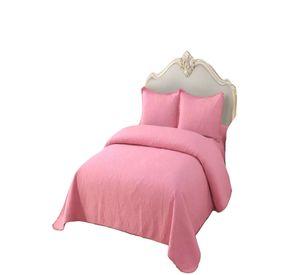 QUILT CUBRECAMA DE VERANO KING CON POMPON COLOR ROSADO