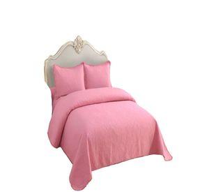 QUILT CUBRECAMA DE VERANO KING CON POMPON COLOR ROSADO