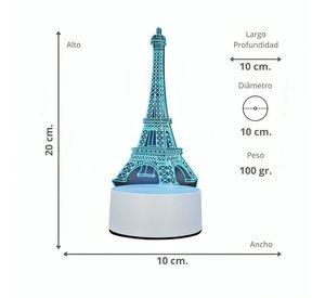 Lámpara Led RGB visualización 3D Torre Eifeel
