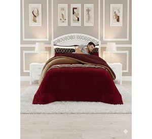 Cubrecama de invierno Plush con  Chiporro 2 Plazas burdeo