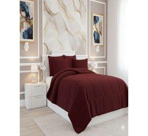 Cubrecama Premium Plush y Chiporro  Invierno King burdeo