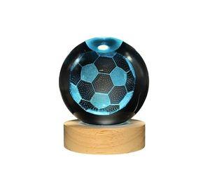 Lampara Bola De Cristal LED RGB Colores Futbol