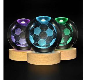 Lampara Bola De Cristal LED RGB Colores Futbol