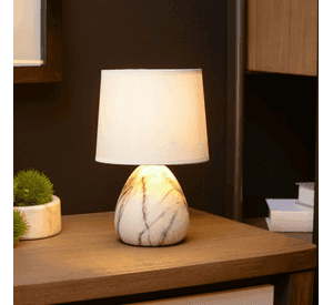 LAMPARA DE MESA MARMO BLANCO Ø16-1xE14