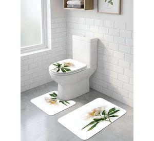 Juego 5 piezas con Cortina de baño de Tela Poliéster y Forro de Ducha de Plástico J-24