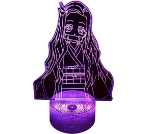 Lámpara ilusión 3D Nezuko Kamado 7 Colores Led