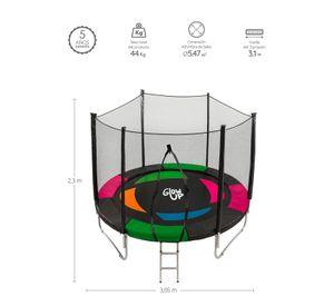 Cama Elástica 3,05 mts 10 ft GlowUp Edición Ltda Exclusiva P con Malla y escalera
