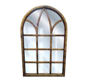 Espejo Decorativo Dorado Envejecido Ventana Catedral Jhn