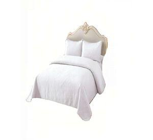 CUBRECAMA QUILT DE VERANO 1,5 PLAZAS CON POMPON COLOR BLANCO