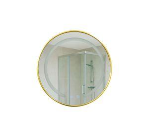 Espejo Redondo Marco Dorado Touch con Luz Led 3 colores 50 cm