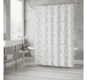 Cortina De Baño Floral Rosa