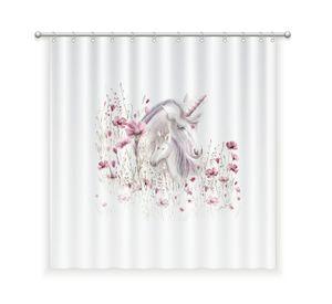 CORTINA DE BAÑO ALGODÓN UNICORNIO