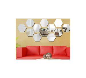 Set Espejos Decorativos Vinilo Pared Acrílico Adhesivos Hexagonales Marinshop