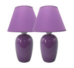 SET 2 LAMPARAS VELADOR CERAMICA LILA E27 2X40W