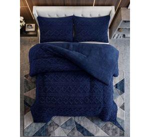 Juego de Cubrecama Sherpa con Relieve Trenzado  2 Plazas A04