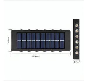 Pack X 2 Lampara Solar 12 Led Exterior Aplique De Muro