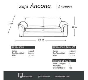 SOFA ANCONA 2C TELA  VELVET  NEGRO