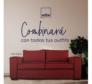 Sofá Gabro Felpa Roja 3 Cuerpos