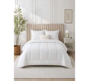 Cubrecama Quilt 2 Plazas Delgado Resistente a Arrugas blanco