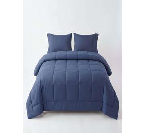 Cubrecama Quilt 2 Plazas Delgado Resistente a Arrugas azul