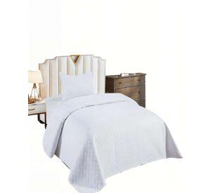 CUBRECAMA DE VERANO UNICOLOR CON POMPON 2P COLOR BLANCO