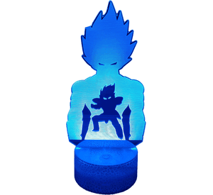Lámpara ilusión 3D De Príncipe Vegeta 7 Colores Led Integrados
