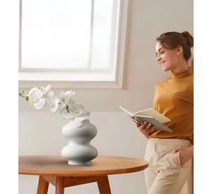 Jarrón Florero Cerámica Decoración Moderno Blanco Hogar Jhn