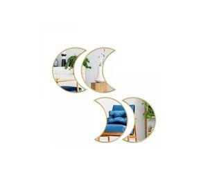 Espejo Decorativo Set de 4 Lunas 26cm Doradas Plástico VGO
