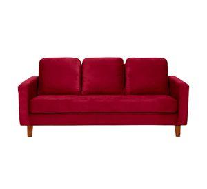 SOFA VENECIA 3C TELA VELVET ROJO