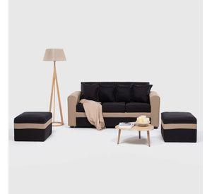 SOFA PARIS 2 POUF BEIGE NEGRO