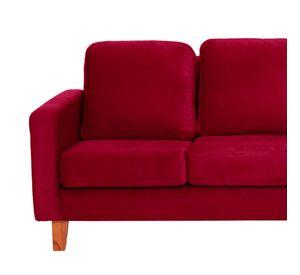 SOFA VENECIA 3C TELA VELVET ROJO
