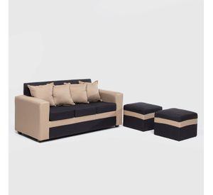SOFA PARIS 2 POUF BEIGE NEGRO