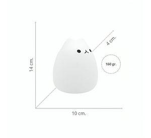 Lámpara de Noche de Silicona LED RGB Squishy Gatito