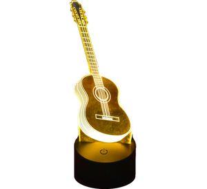 Lámpara ilusión 3D Guitarra 7 Colores Led