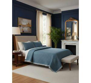 CUBRECAMAS QUILT BORDADOS 2 PLAZA EXTRA SUAVE b05