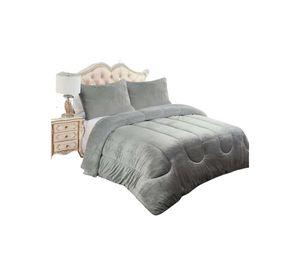 Cubrecama de Plush con Chiporro Diseño Ondas 2 plazas gris