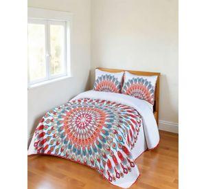 CUBRECAMA DE VERANO CON POMPON Y DISENO KING MULTICOLOR 07