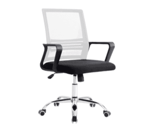 Silla de Oficina Negra y Blanca Ergonómica Ajustable Santiago