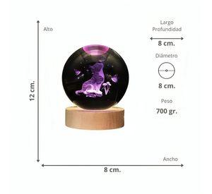 Lampara Bola De Cristal LED RGB Colores Gato