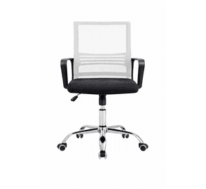 Silla de Oficina Negra y Blanca Ergonómica Ajustable Santiago