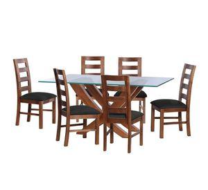 Juego De Comedor Alicante 6 Sillas Granada  Tela Velvet Negro