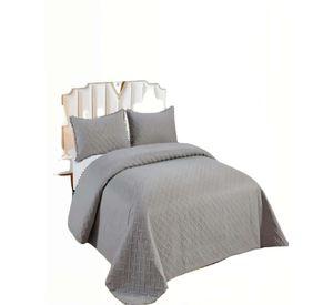 CUBRECAMA DE VERANO UNICOLOR CON POMPON KING COLOR GRIS