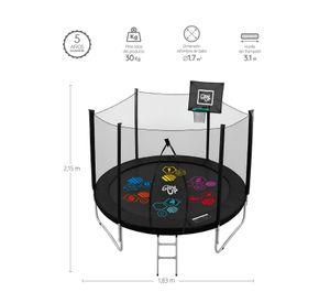 Cama elástica 6ft 183mt edición ltda con Juegos agua GlowUp