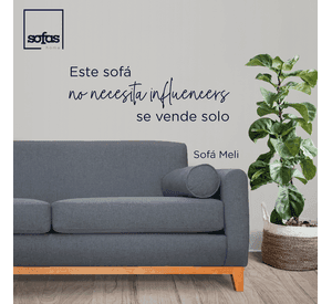 Sofá Meli Chenille Tipo Lino Gris 3 Cuerpos