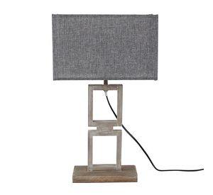 LAMPARA SOBREMESA MADERA GRIS E27 1X40W