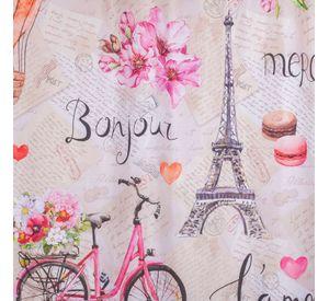 Set Cortina Baño Paris Bonjour 1.80x1.80 cm.