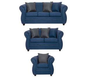 Juego de Living 3 2 1 Emili Azul