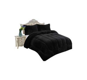 Cubrecama de Plush con Chiporro Diseño Ondas 2 plazas negro